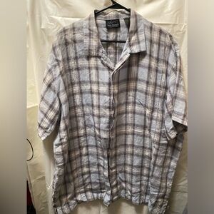 Men’s XL Greg Norman Linen Button Down Short Sleeve Shirt